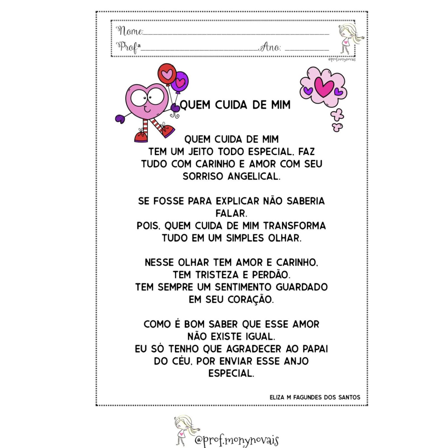 Quem cuida de mim – Poema na lata – Mony's Studio