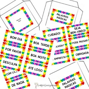 Palavras mágicas na caixa