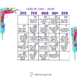 Lição de casa -Julho 2025