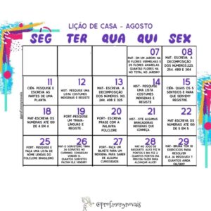 Lição de casa - Agosto 2025