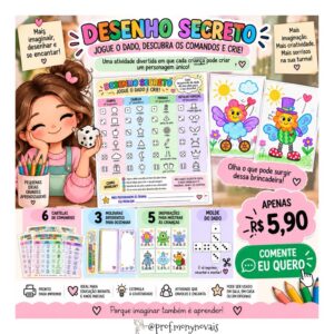 DESENHO SECRETO — JOGUE O DADO, DESCUBRA E CRIE!